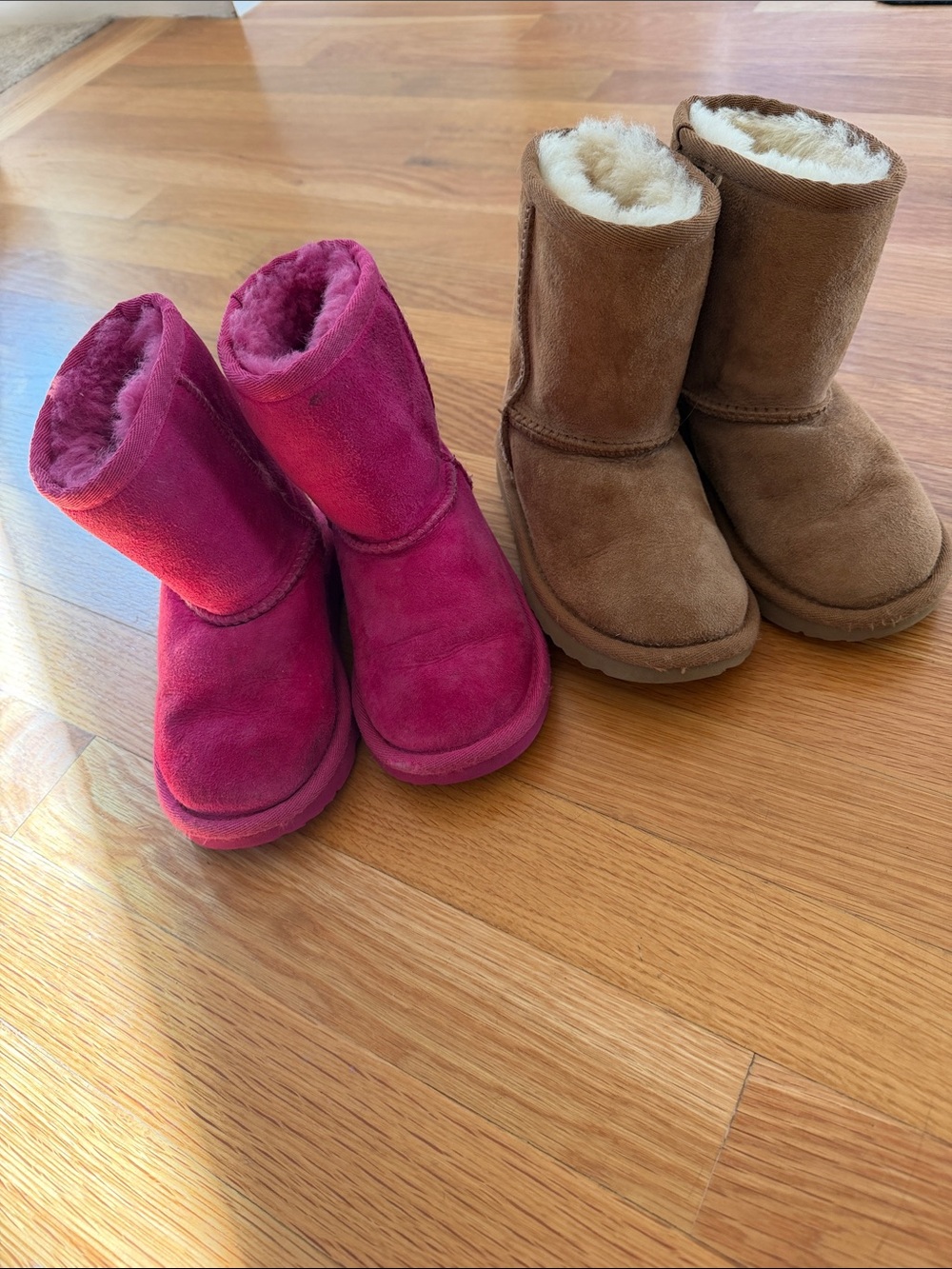 UGG Kids Classic Mini Boots in Pink and Chestnut Brown- 2 pack
